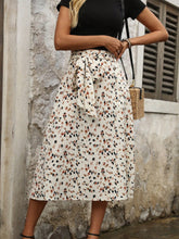 Women's Ditsy Floral Lace-Up Bow Elegant And Versatile A-Line Long Skirt